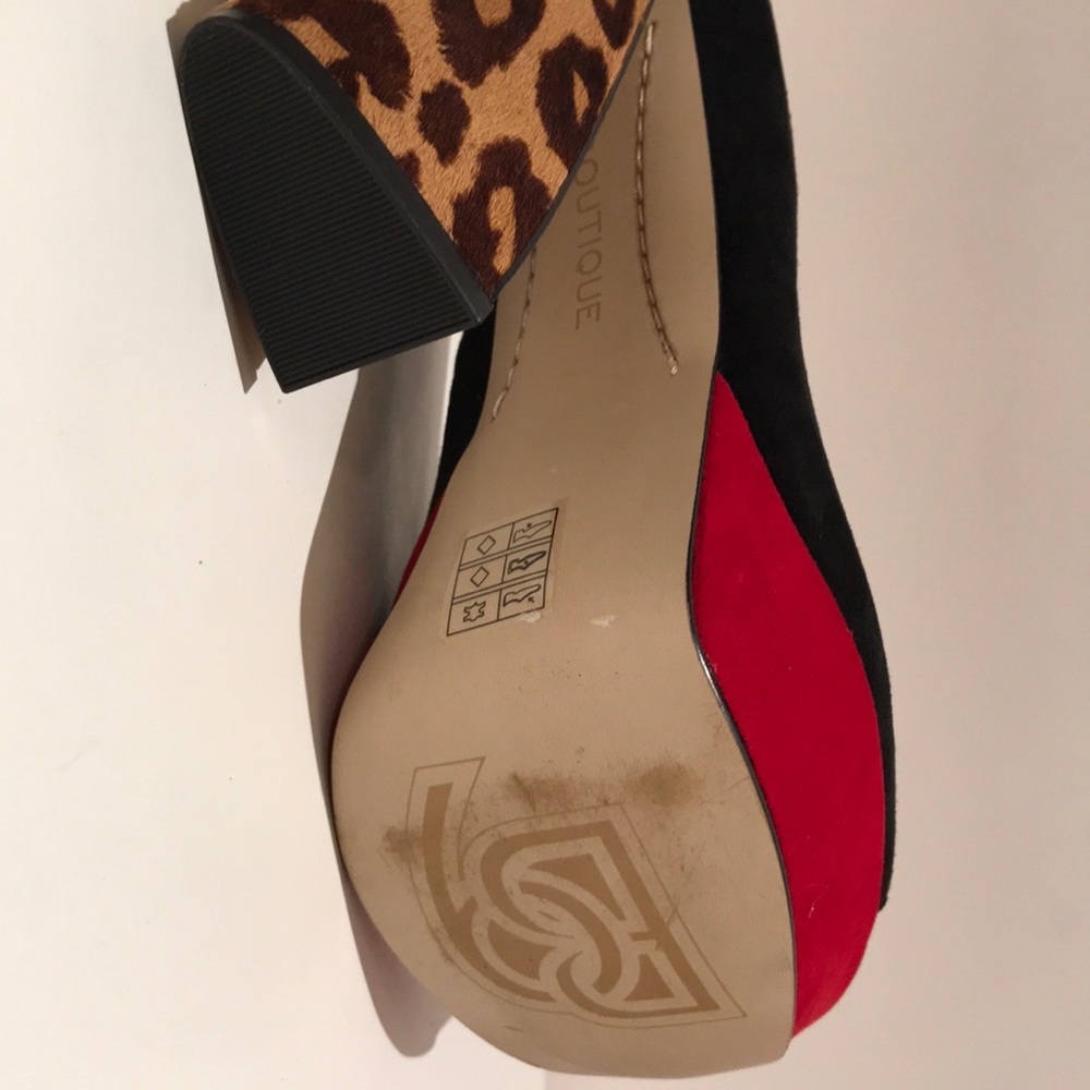 Platform chunky heels. Suede with hair heel (#202) - Picture 6 of 10